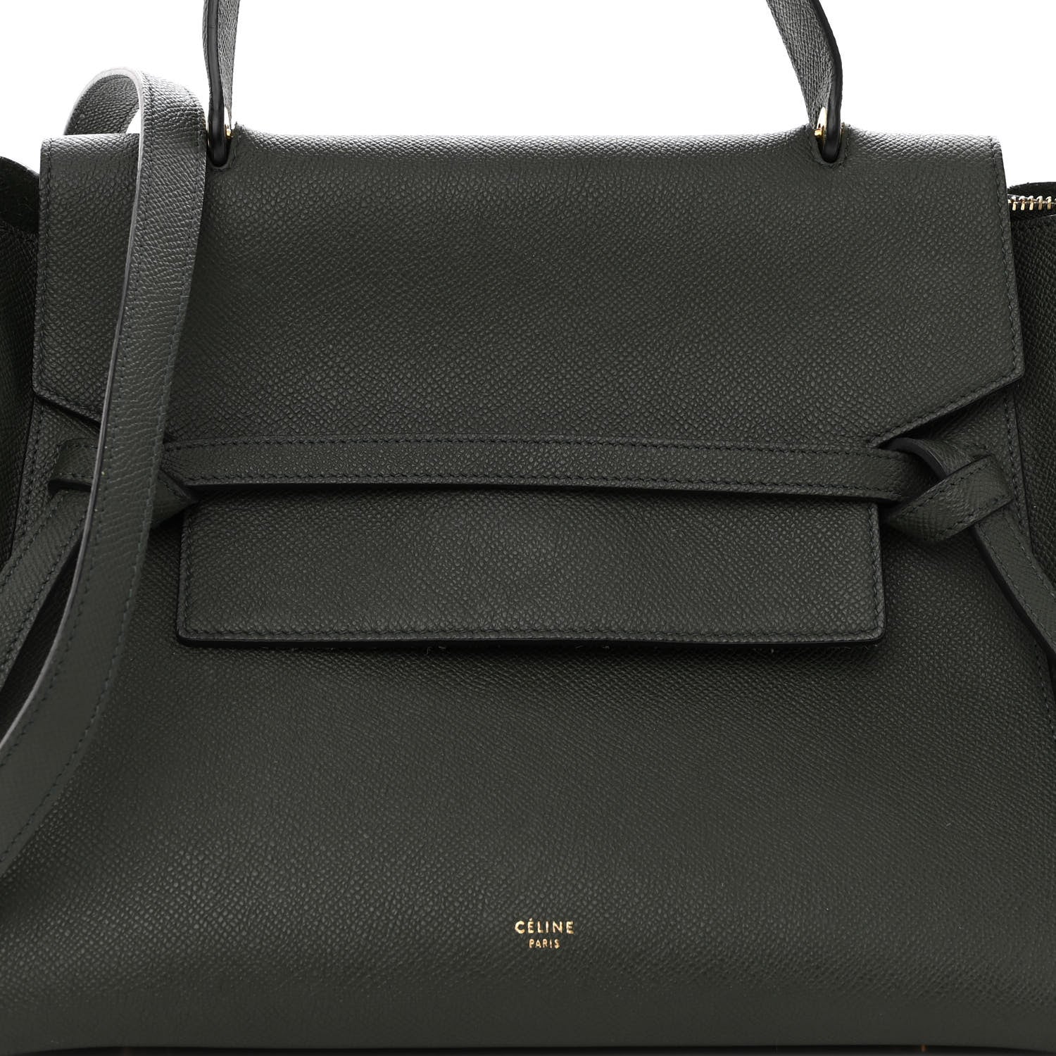 Celine Grained Calfskin Mini Belt Bag Dark Green 7 of 9