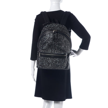 Saint Laurent Glitter Canvas City Backpack Black 2 of 10