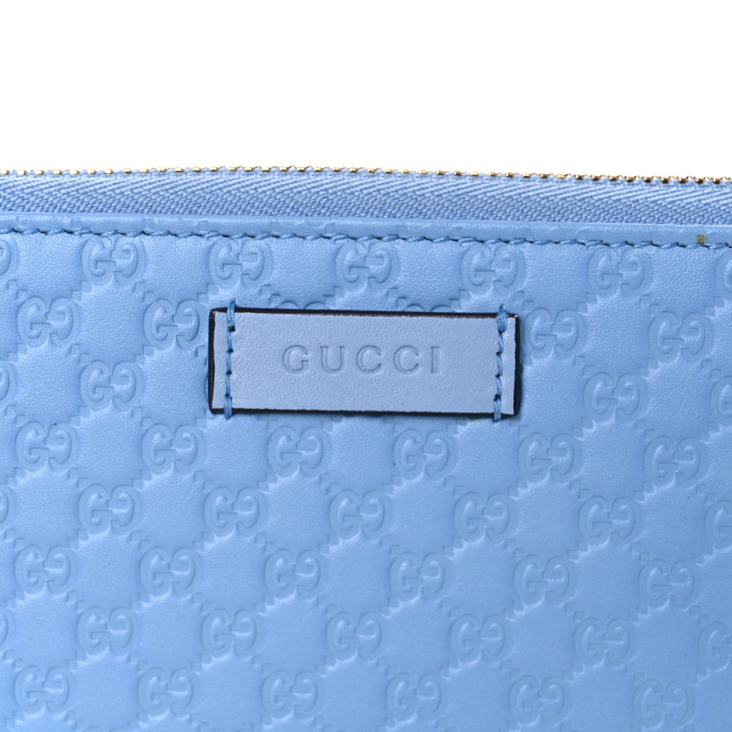 Microguccissima Zip Around Wallet Mineral Blue