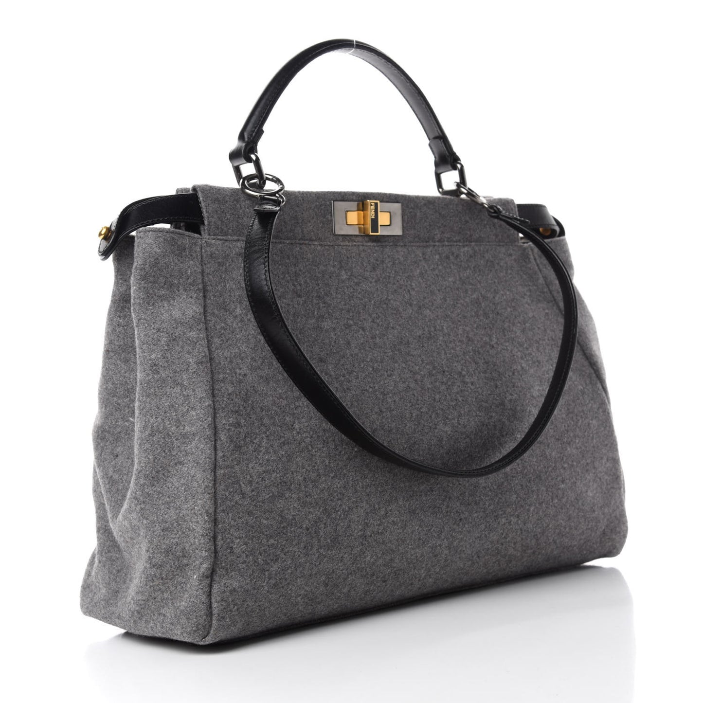 Flannel Large Peekaboo Iconic Satchel Grey