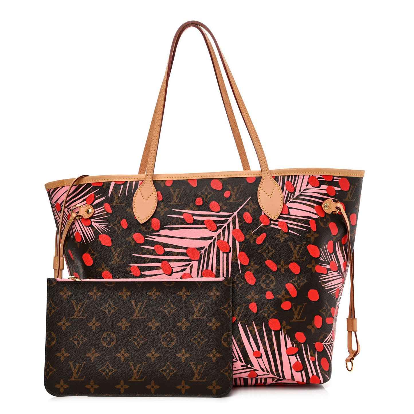 Monogram Jungle Dots Neo Neverfull MM Sugar Pink Poppy