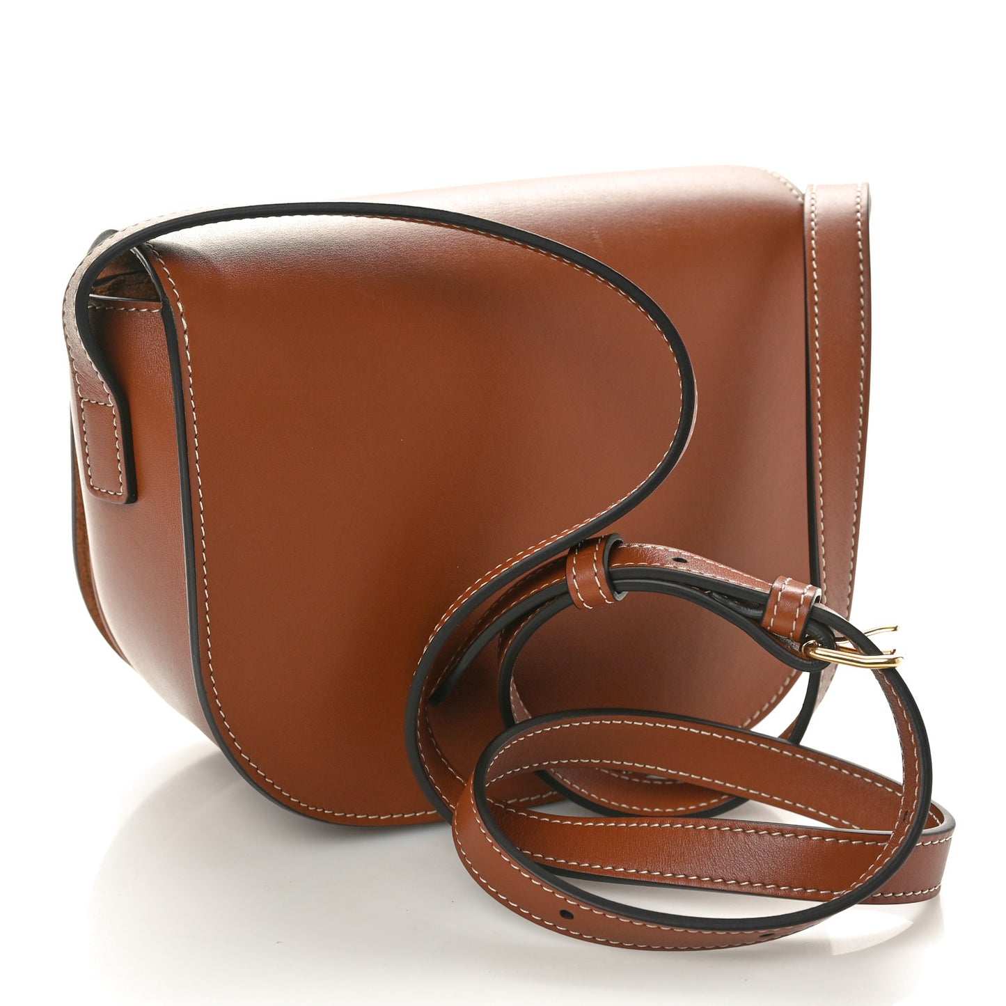 Smooth Calfskin Cuir Triomphe Folco Crossbody Bag Tan