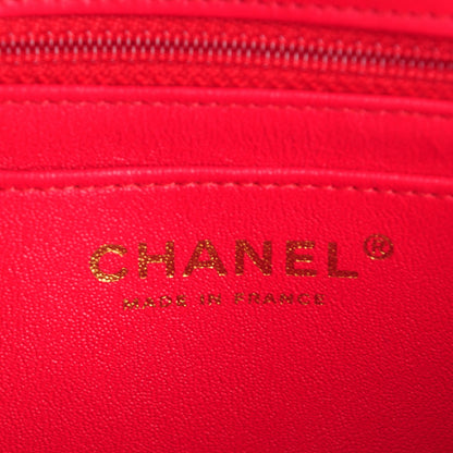 Chanel Lambskin Quilted Mini Rectangular Flap Dark Pink 7 of 8