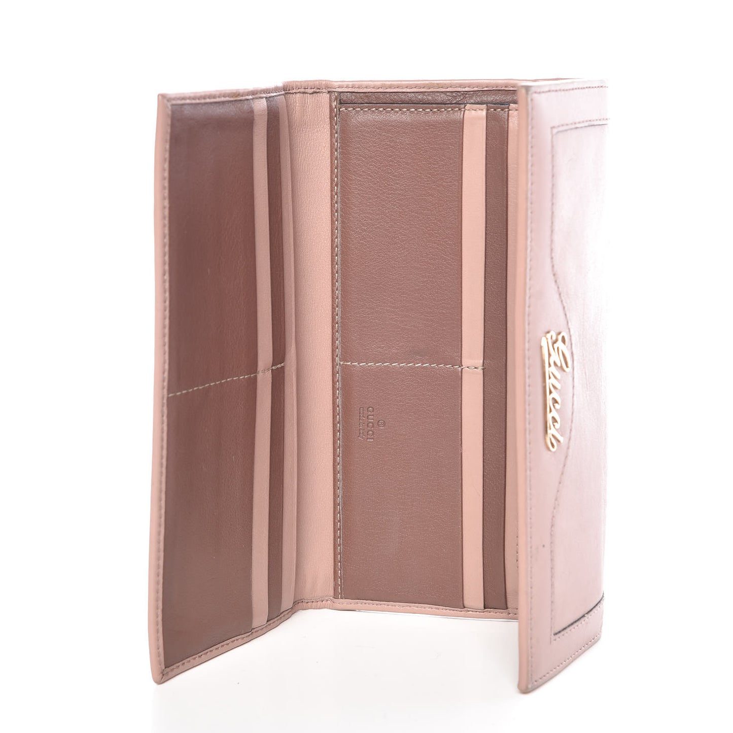 Calfskin Continental Flap Wallet Pink
