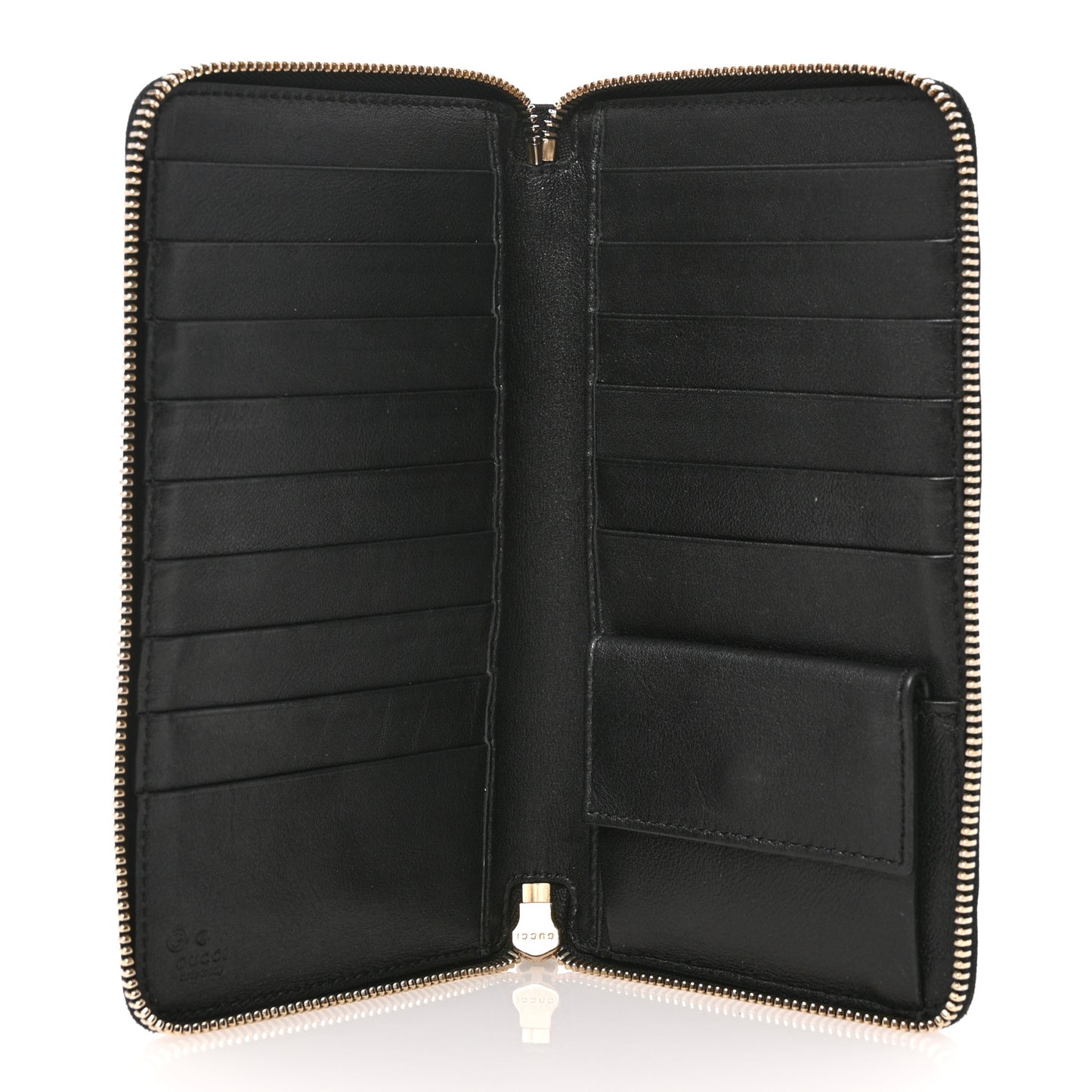 Guccissima Zip Around Travel Wallet Black