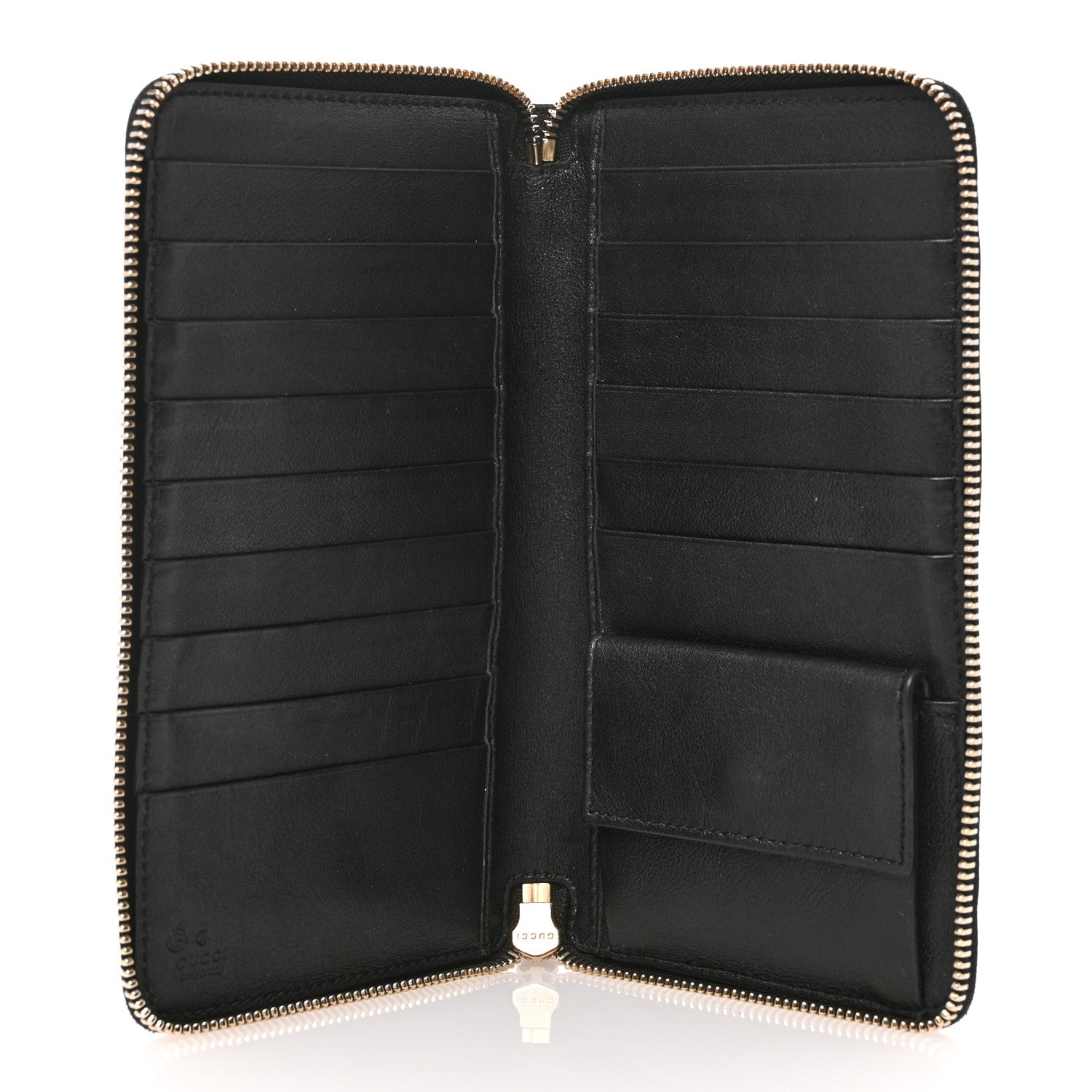 Gucci Guccissima Zip Around Travel Wallet Black 5 of 10