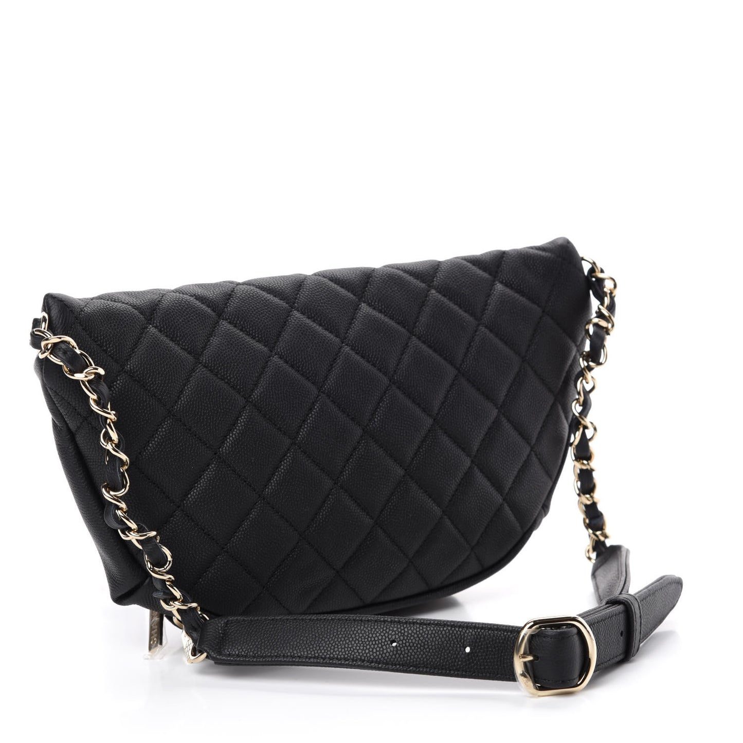 Caviar Quilted Business Affinity Waist Belt Bag Black