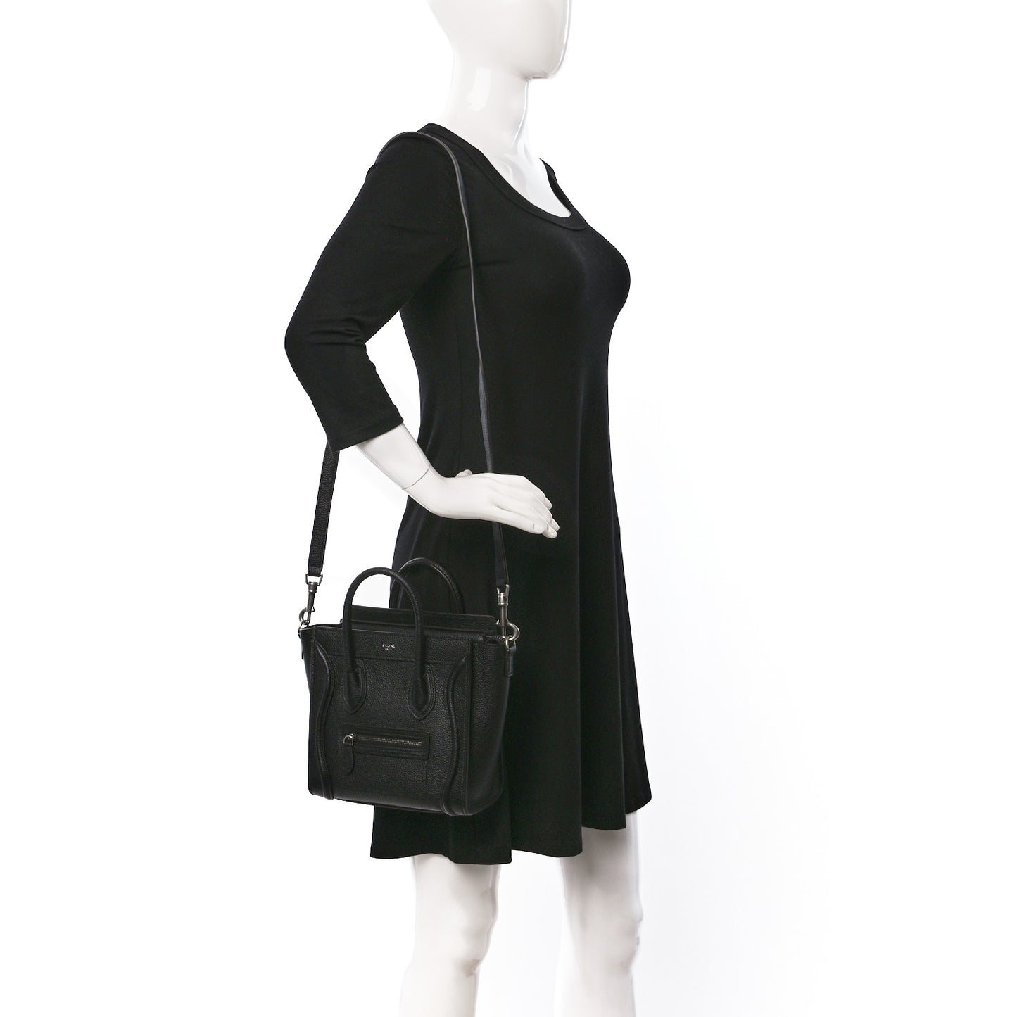 Drummed Calfskin Nano Luggage Black