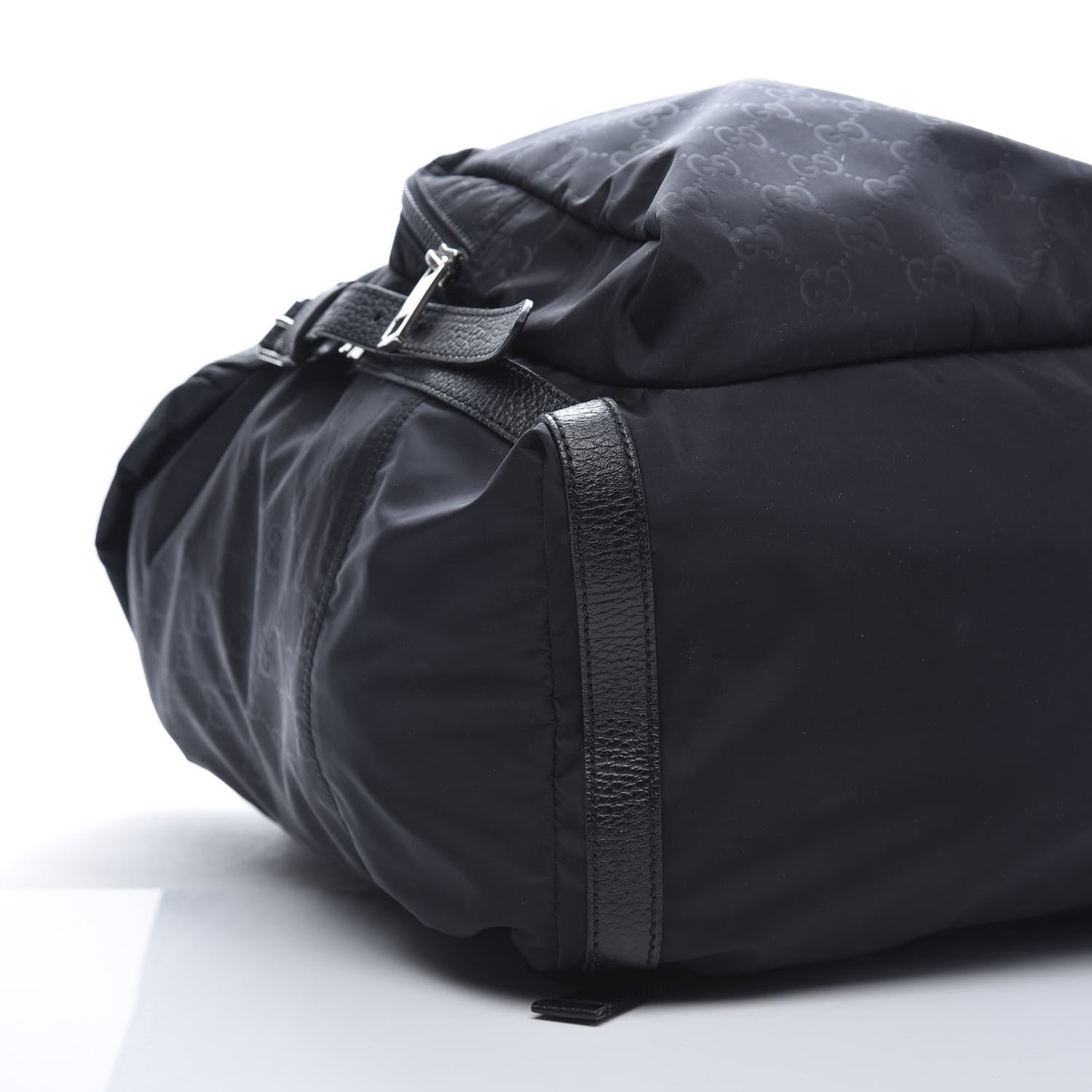 Gucci Nylon Monogram Medium Light Double Buckle Backpack Black 8 of 10