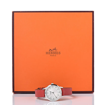 Hermes Stainless Steel Epsom 25mm Slim d'Quartz Watch Rouge Casaque 8 of 8