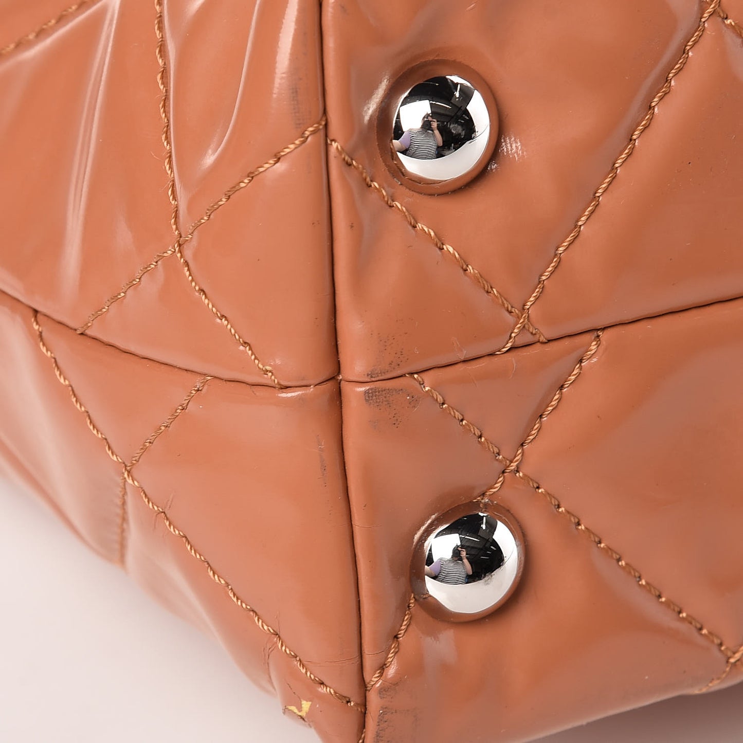 Vinyl Quilted In The Business North South Tote Orange