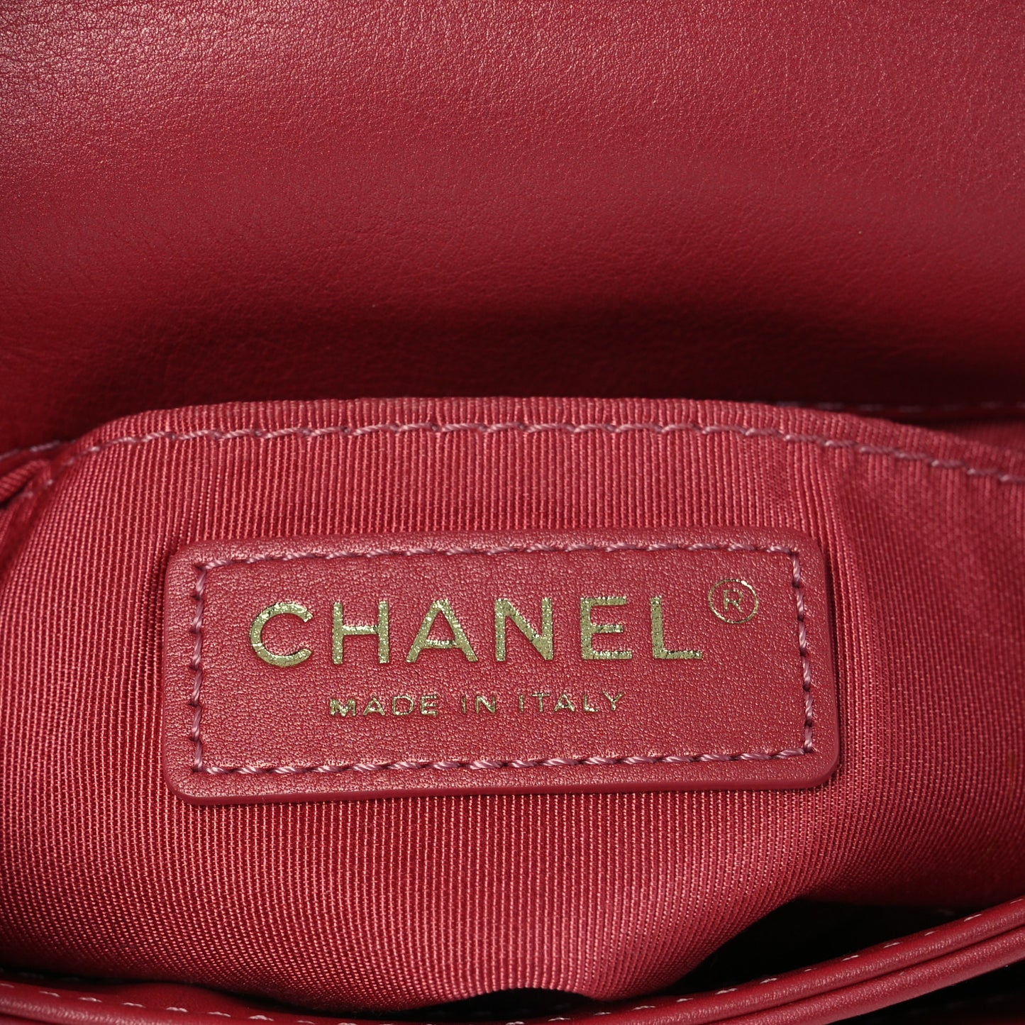 Metallic Calfskin Quilted Top Handle Flap Dark Pink