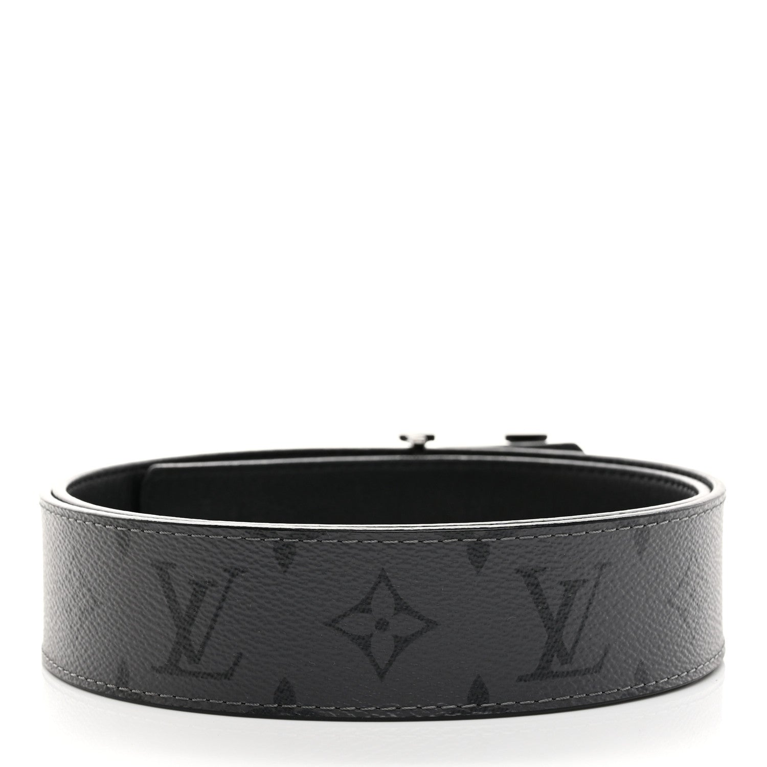 Louis Vuitton Monogram Eclipse Taigarama 40mm LV Initiales Reversible Belt 95 38 Black 3 of 6