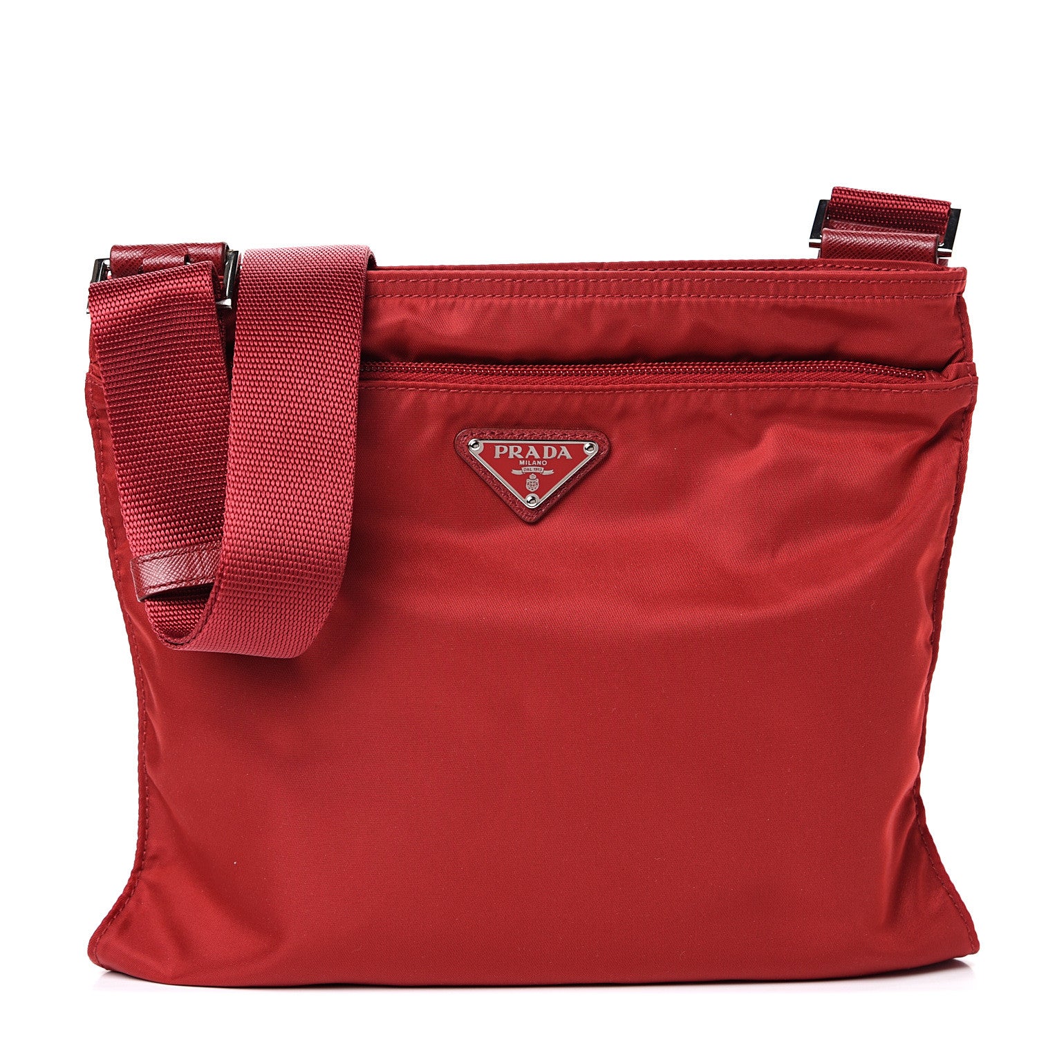 Prada Nylon Vela Flat Messenger Bag Fuoco 1 of 9