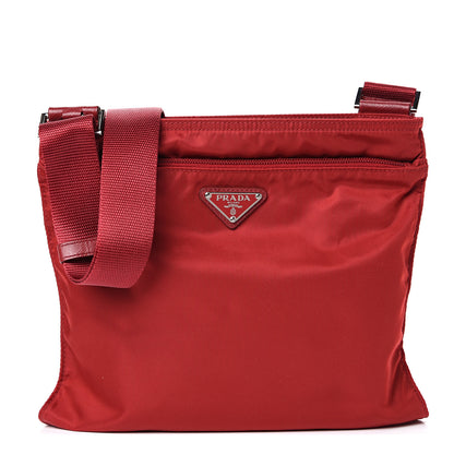 Prada Nylon Vela Flat Messenger Bag Fuoco 1 of 9