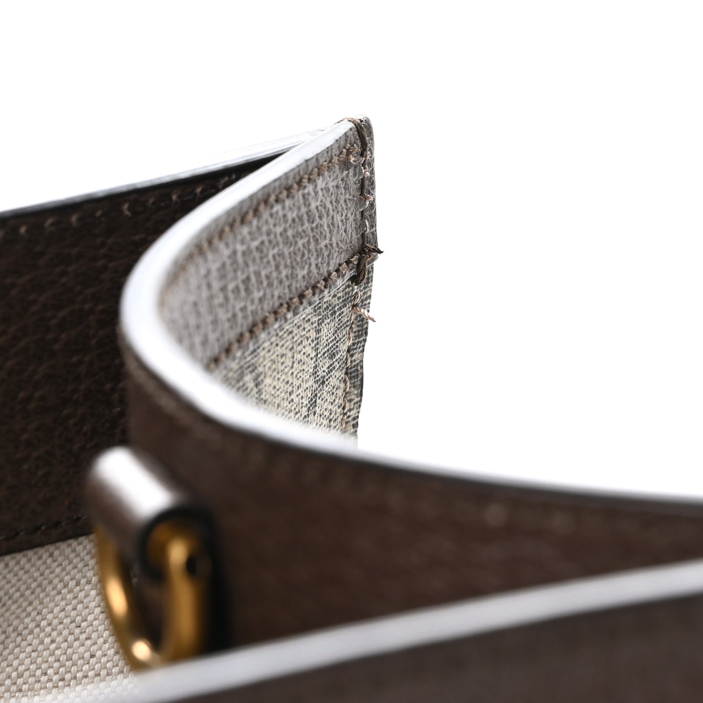 GG Supreme Monogram Textured Dollar Calfskin Web Large Ophidia Tote Bag Beige Ebony