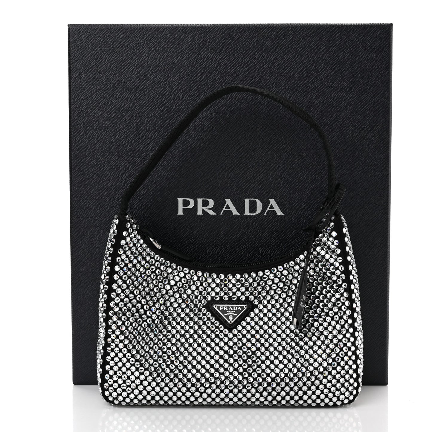 Satin Crystal Mini Re-Edition 2000 Bag Cristal
