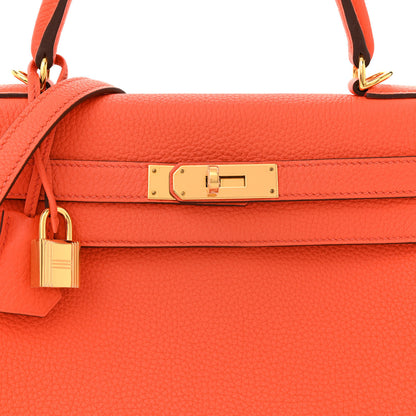 Hermes Togo Kelly Retourne 28 Orange Poppy 8 of 11