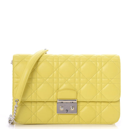 Christian Dior Lambskin Cannage Miss Dior Promenade Pouch Citron 1 of 7