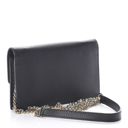 Gucci Dollar Calfskin Interlocking G Chain Wallet Black 3 of 12
