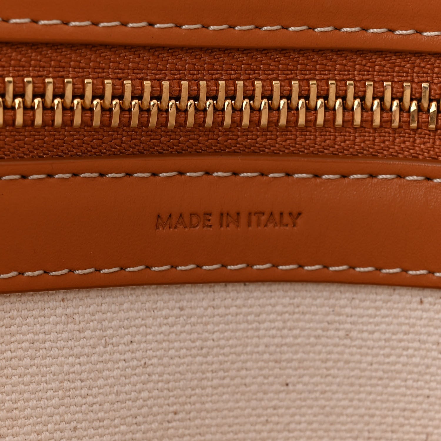 Celine Canvas Calfskin Logo Print Small Horizontal Cabas Natural Tan 7 of 15