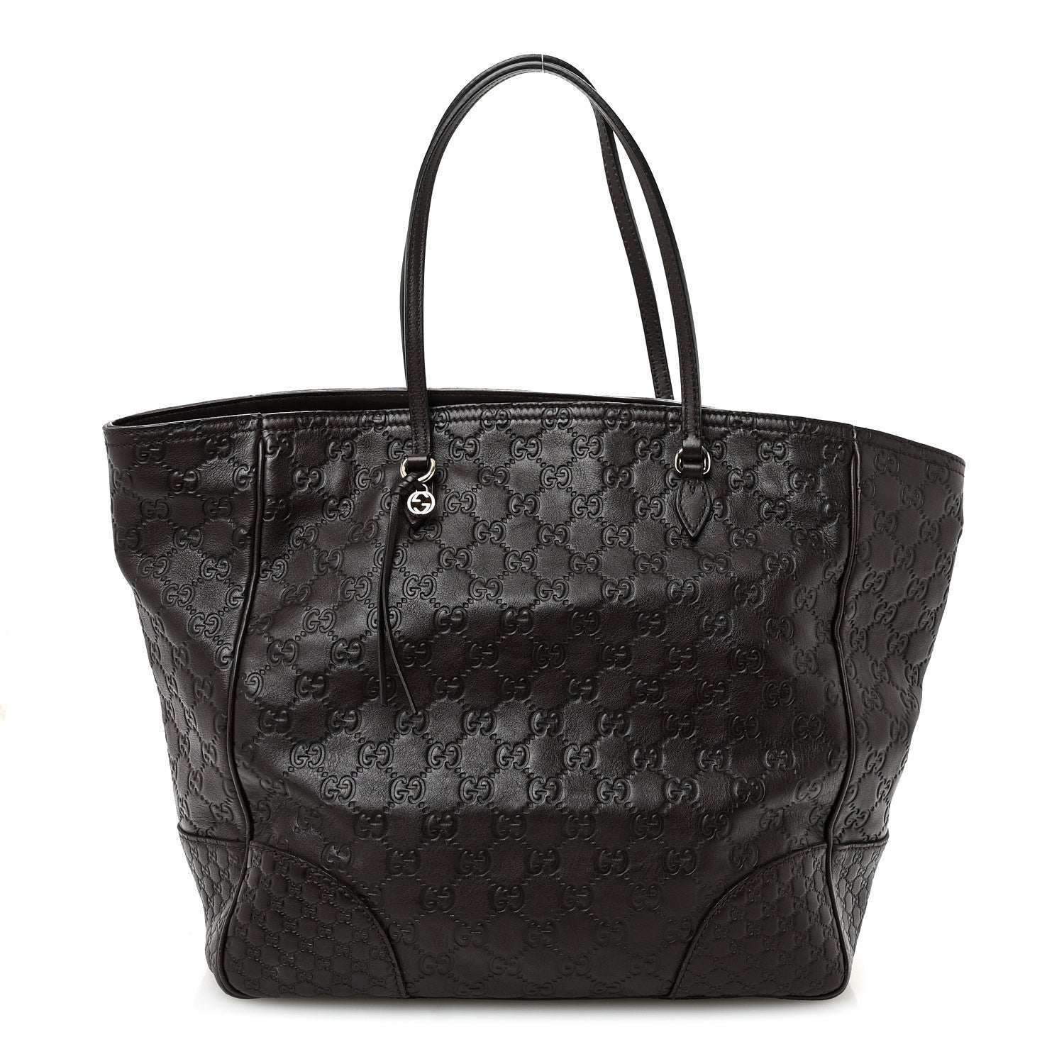 Gucci Guccissima Medium Bree Zippered Tote Chocolate 1 of 10