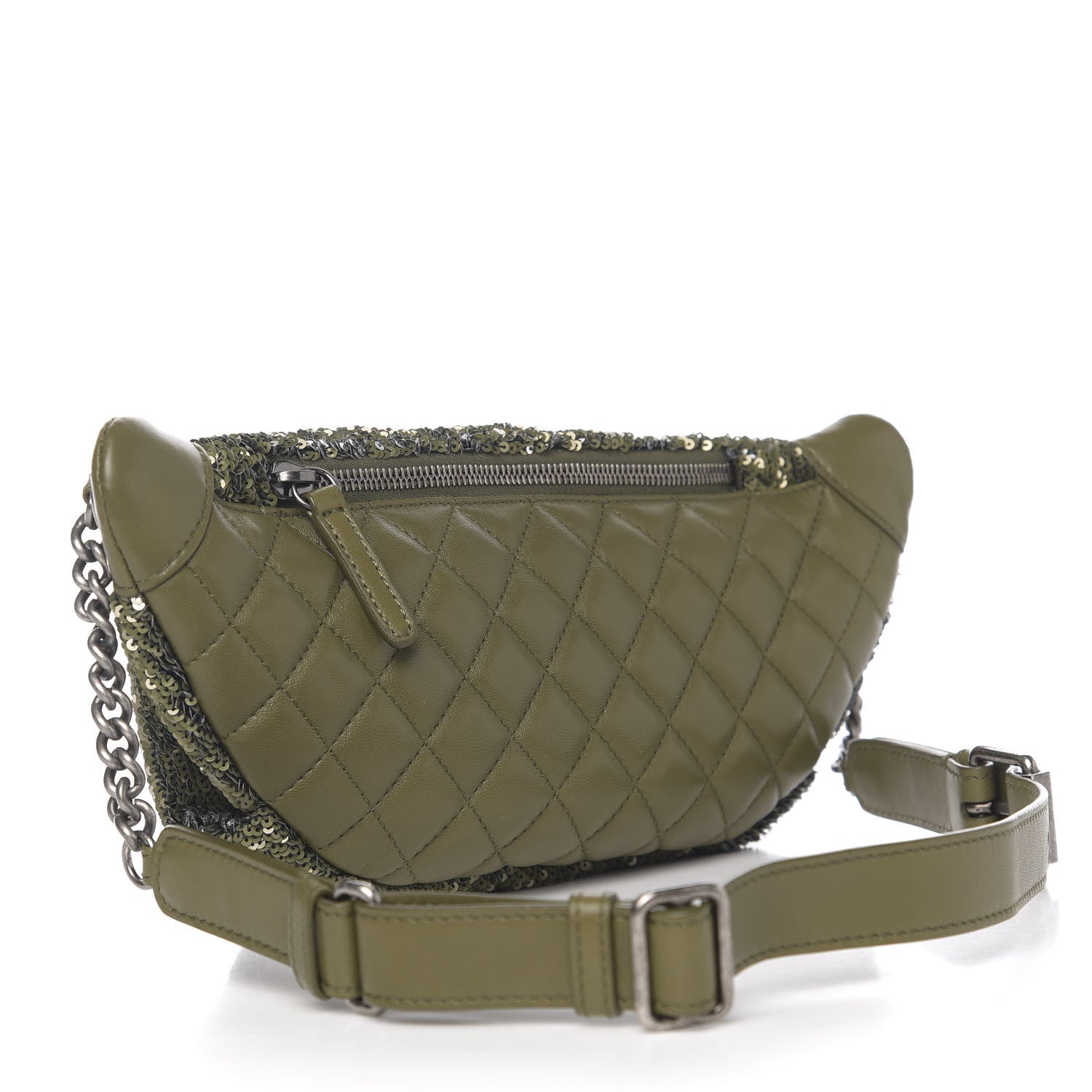 Chanel Sequin Coco Cuba Waist Bag Fanny Pack Khaki 2 of 10