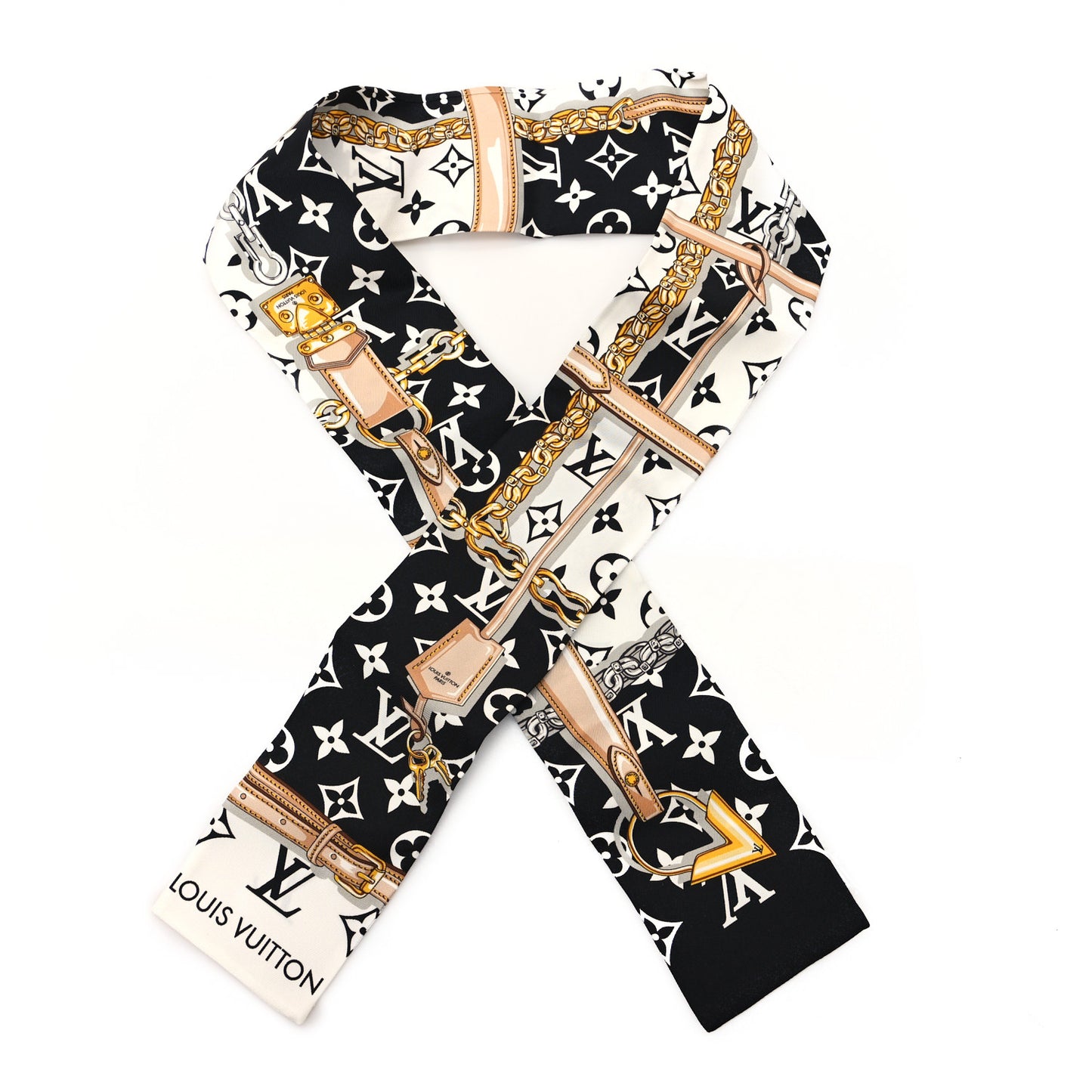 Silk Monogram Confidential Bandeau Black