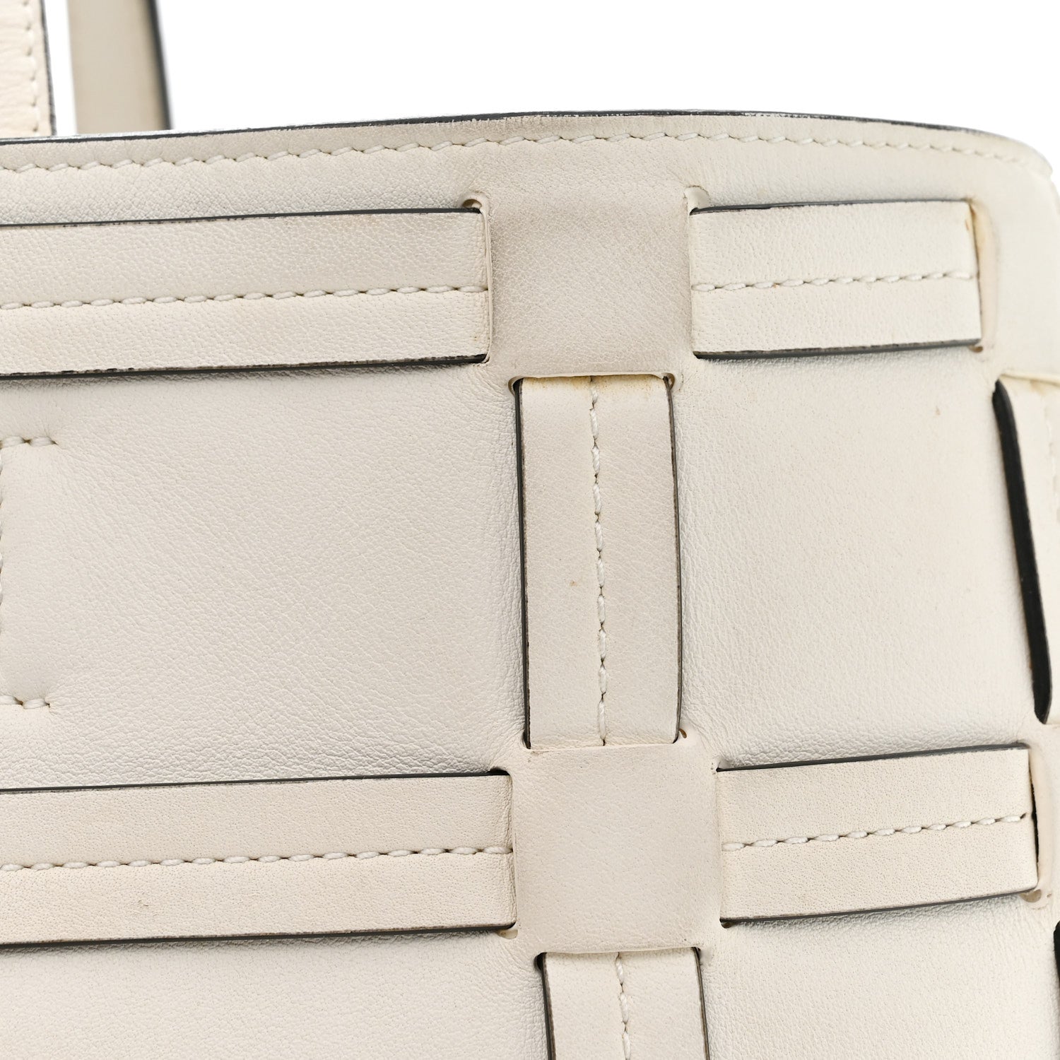 Christian Dior Calfskin Woven Giant Cannage Connect Tote White 13 of 16