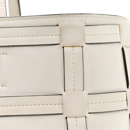 Christian Dior Calfskin Woven Giant Cannage Connect Tote White 13 of 16