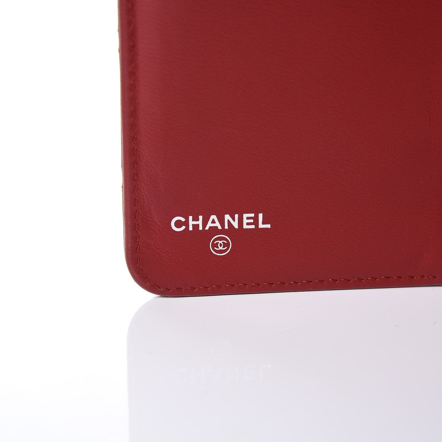Chanel Lambskin Quilted Yen Wallet Red 19 of 26