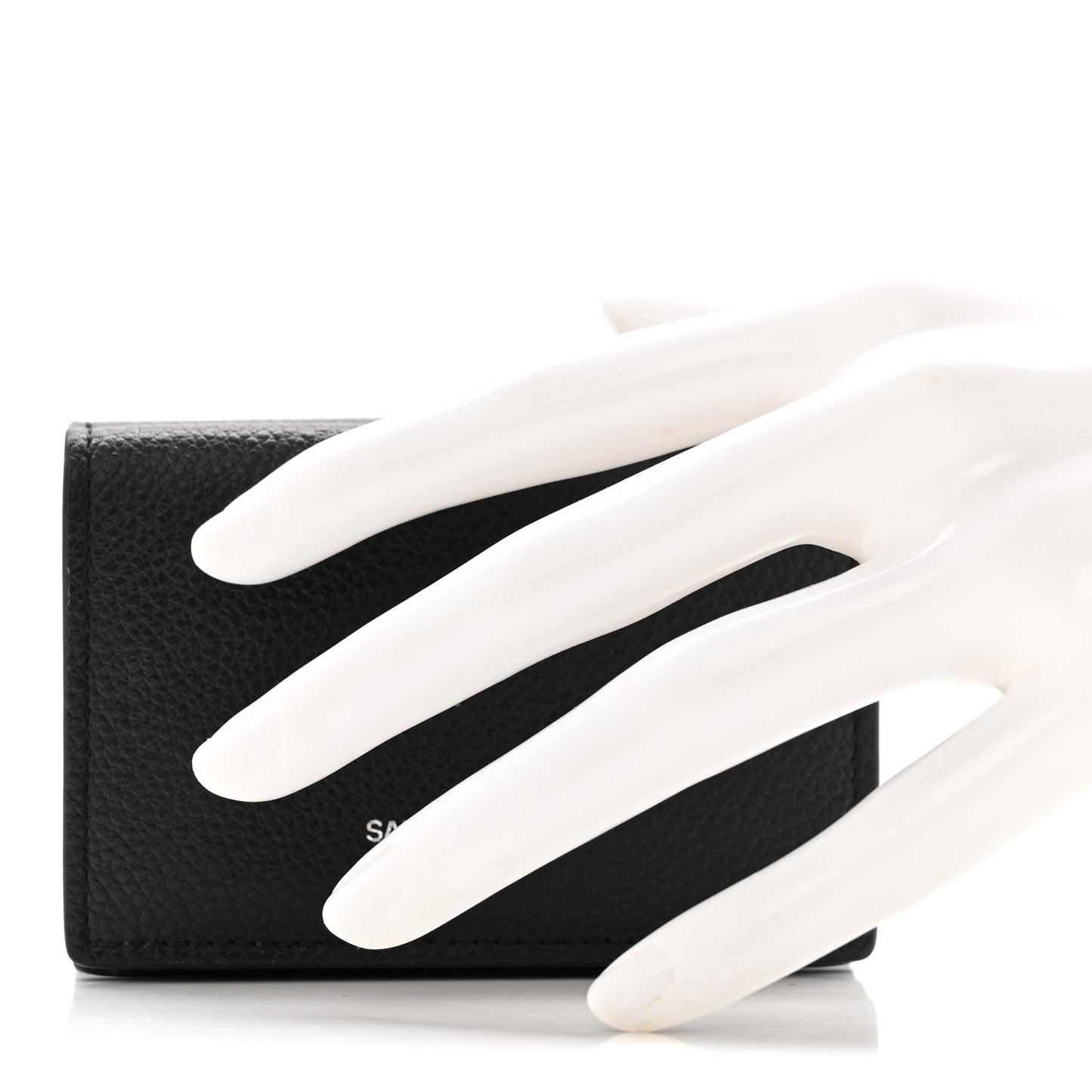 Grained Calfskin Paris Petite Compact Wallet Black