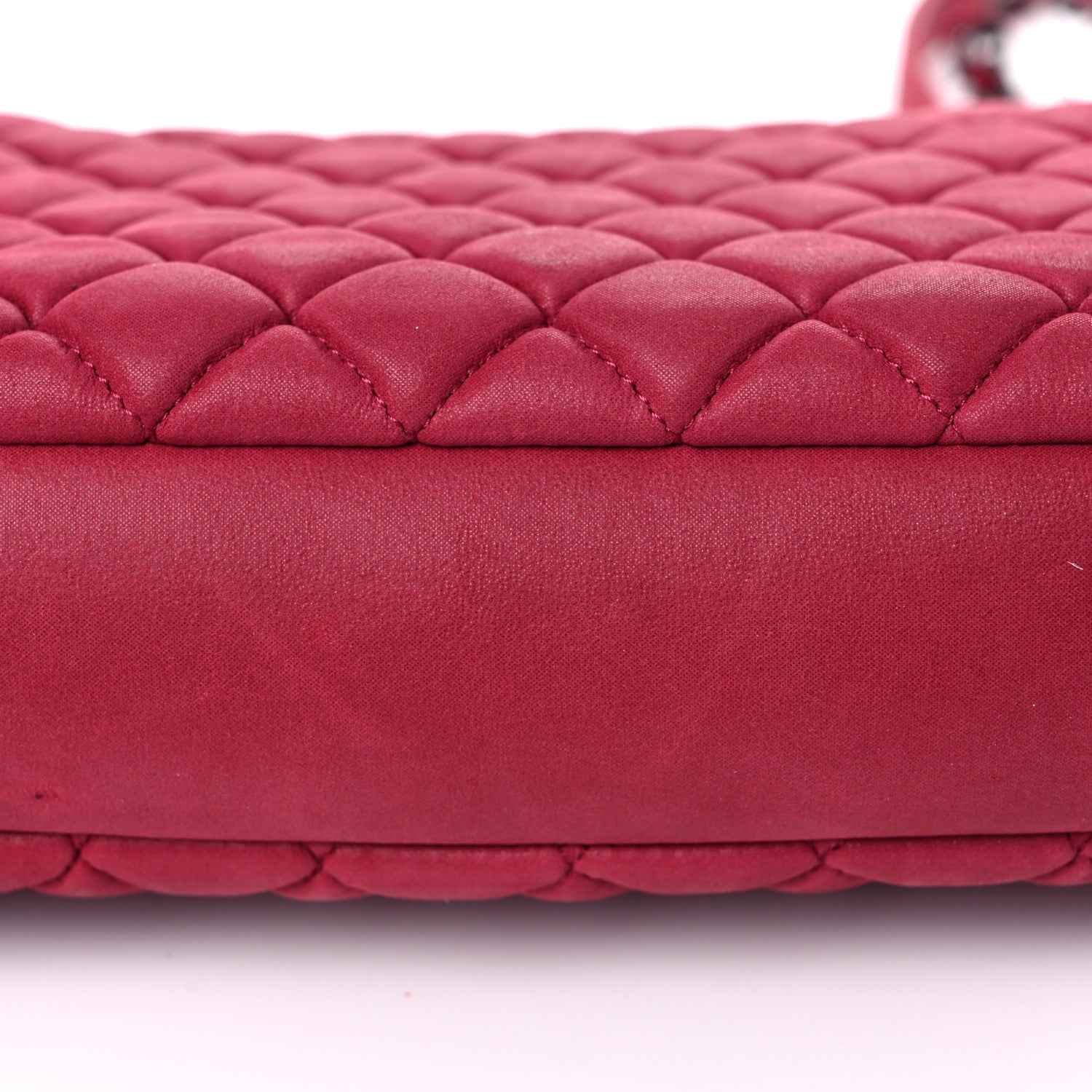 Chanel Iridescent Calfskin Small New Bubble Quilt Flap Fuchsia 13 of 15