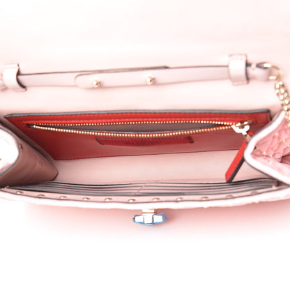 Valentino Garavani Velvet Rockstud Spike Wallet on Chain Water Rose 7 of 11