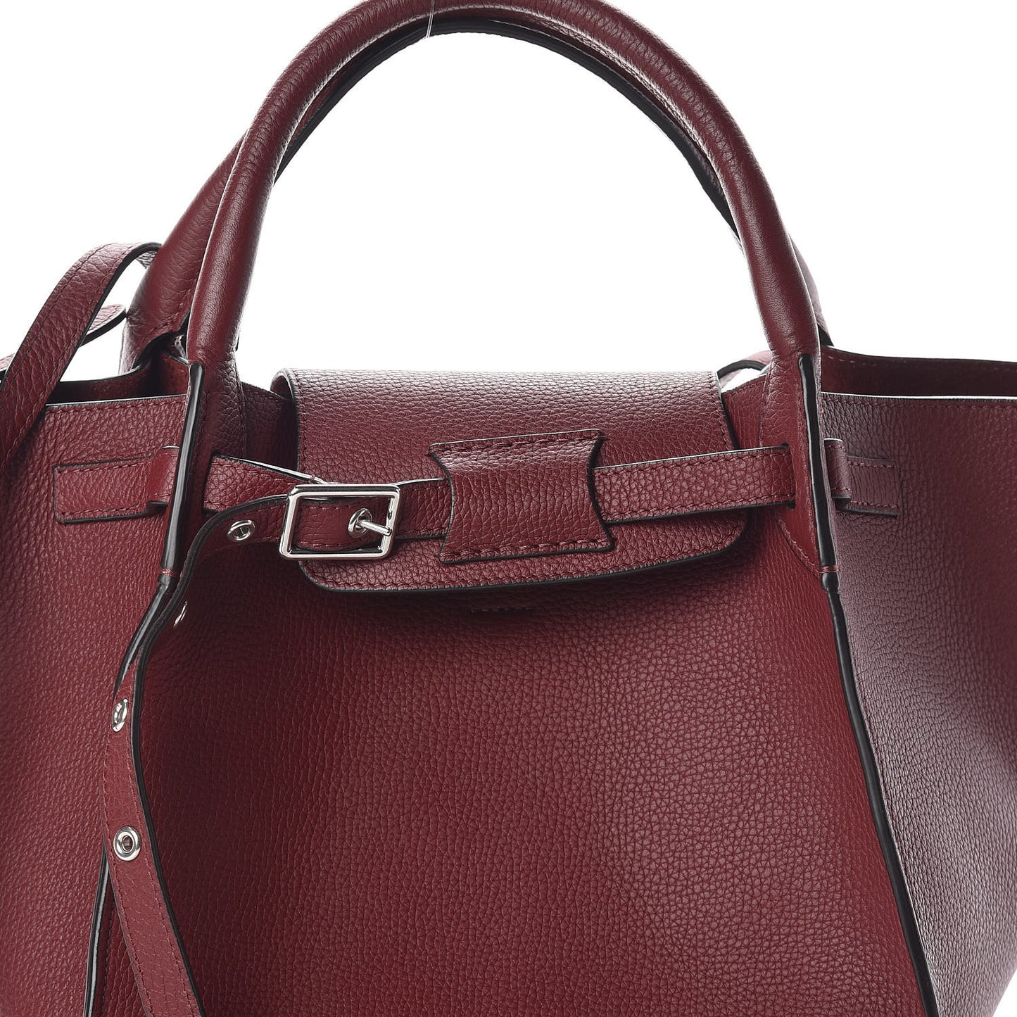 Supple Grained Calfskin Small Big Bag Wine