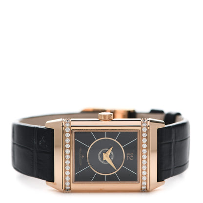 Jaeger-LeCoultre 18K Rose Gold Alligator Diamond 24.4mm Reverso Classic Duetto Manual Winding Watch Q2572420 4 of 10