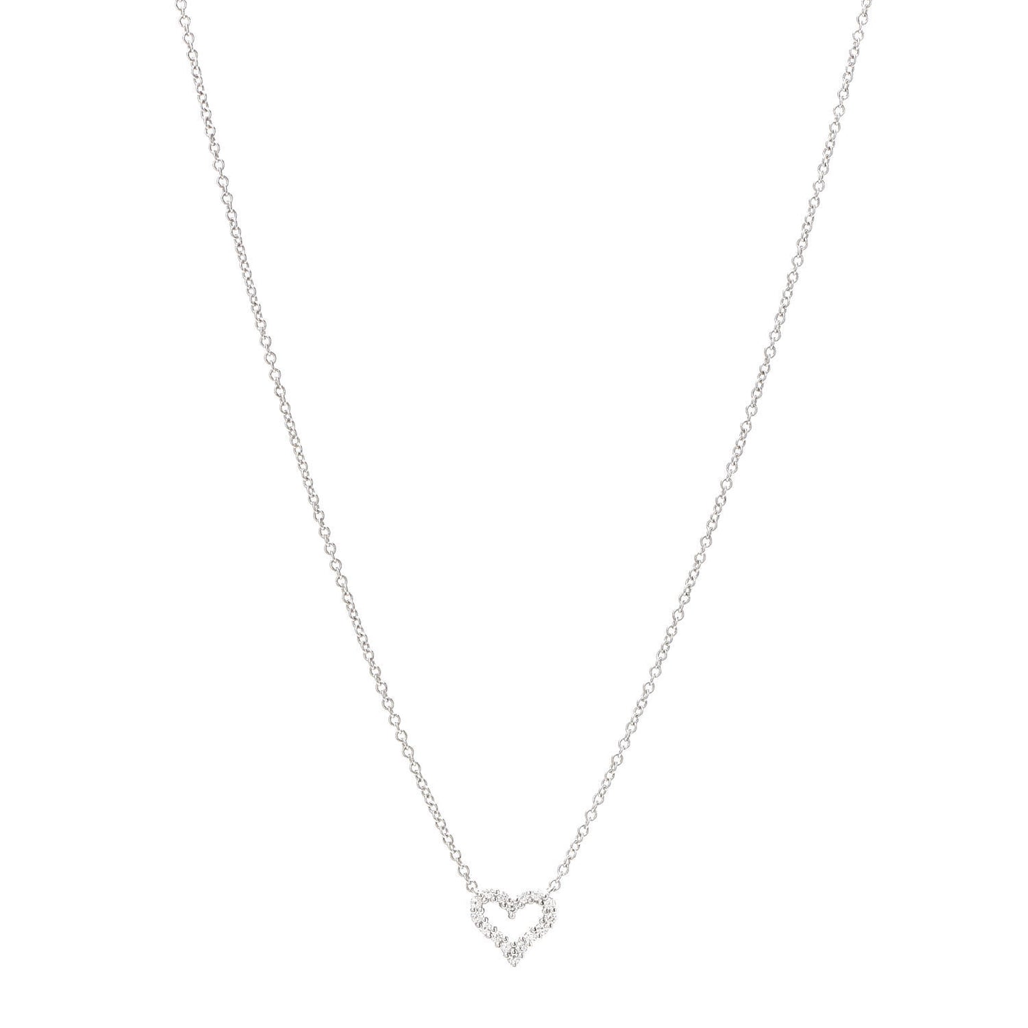 Platinum Diamond Extra Mini Heart Pendant Necklace