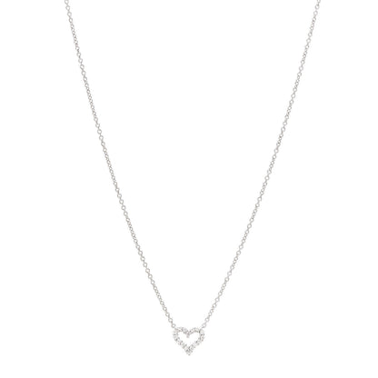 Tiffany Platinum Diamond Extra Mini Heart Pendant Necklace 1 of 6