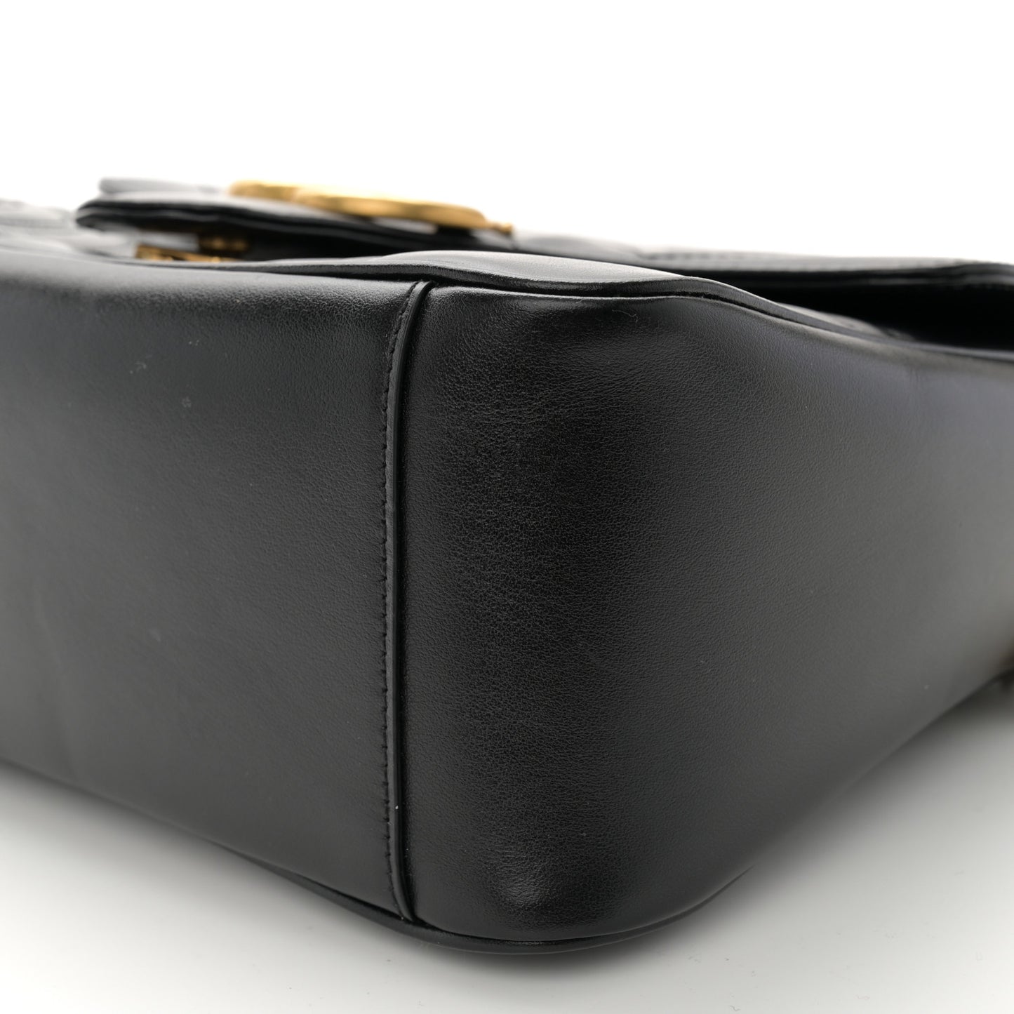 Calfskin Matelasse Small GG Marmont Top Handle Shoulder Bag Black