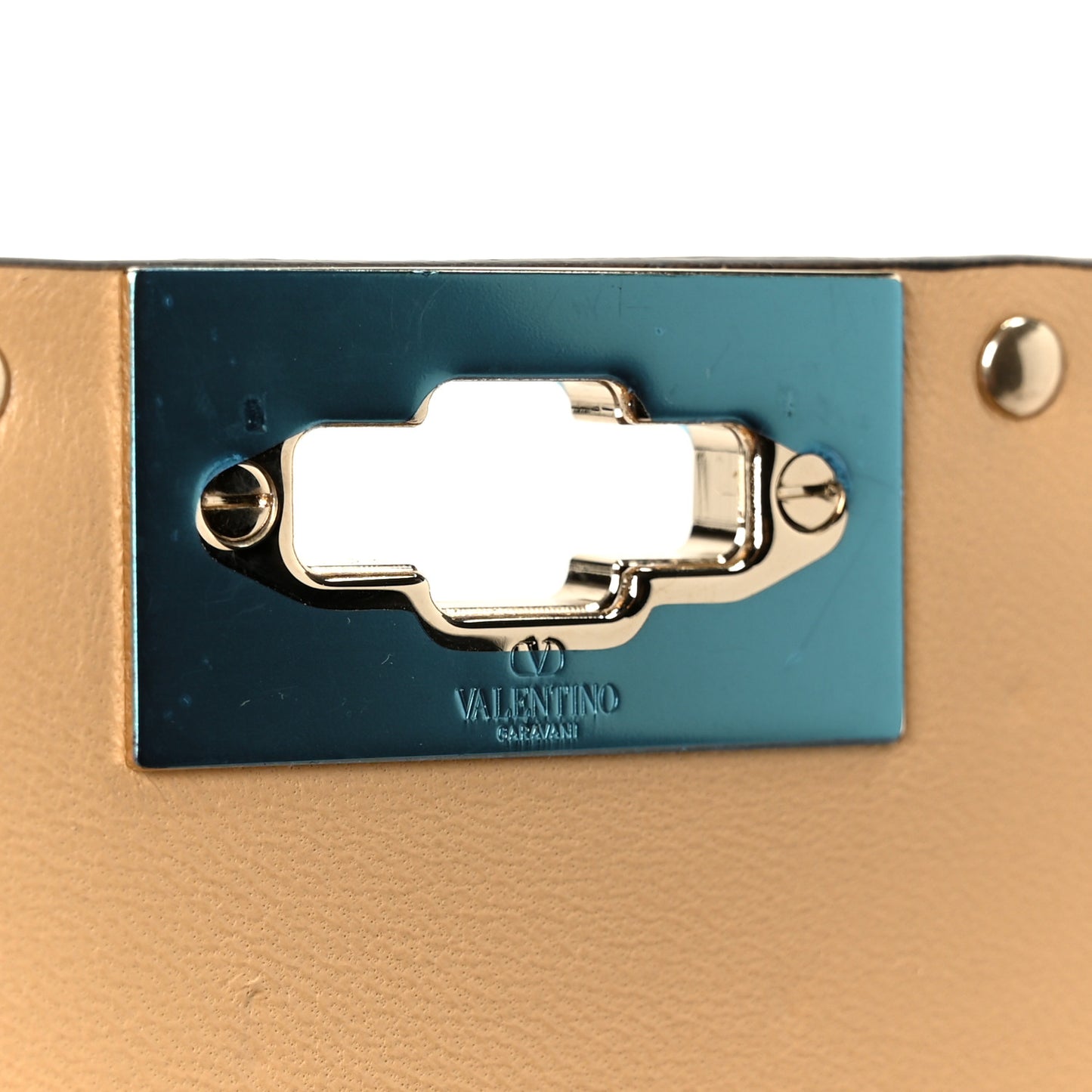 Nappa Medium Rockstud Spike Shoulder Bag Soft Noisette