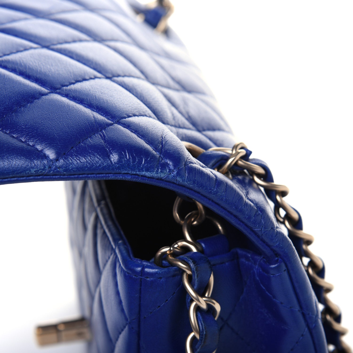 Chanel Lambskin Quilted Mini Rectangular Flap Royal Blue 11 of 13