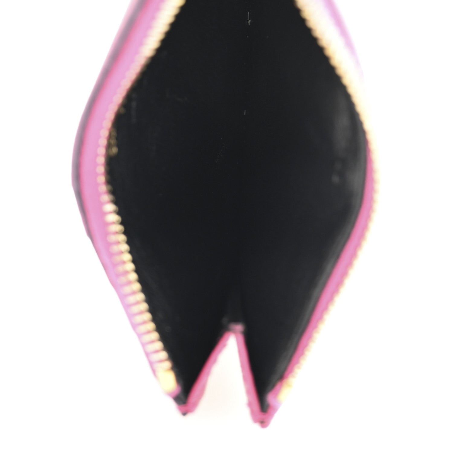 Saint Laurent Grain De Poudre Matelasse Chevron Monogram Fragments Zippered Card Case Fresh Fuxia 5 of 10