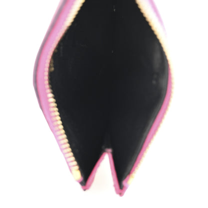 Saint Laurent Grain De Poudre Matelasse Chevron Monogram Fragments Zippered Card Case Fresh Fuxia 5 of 10