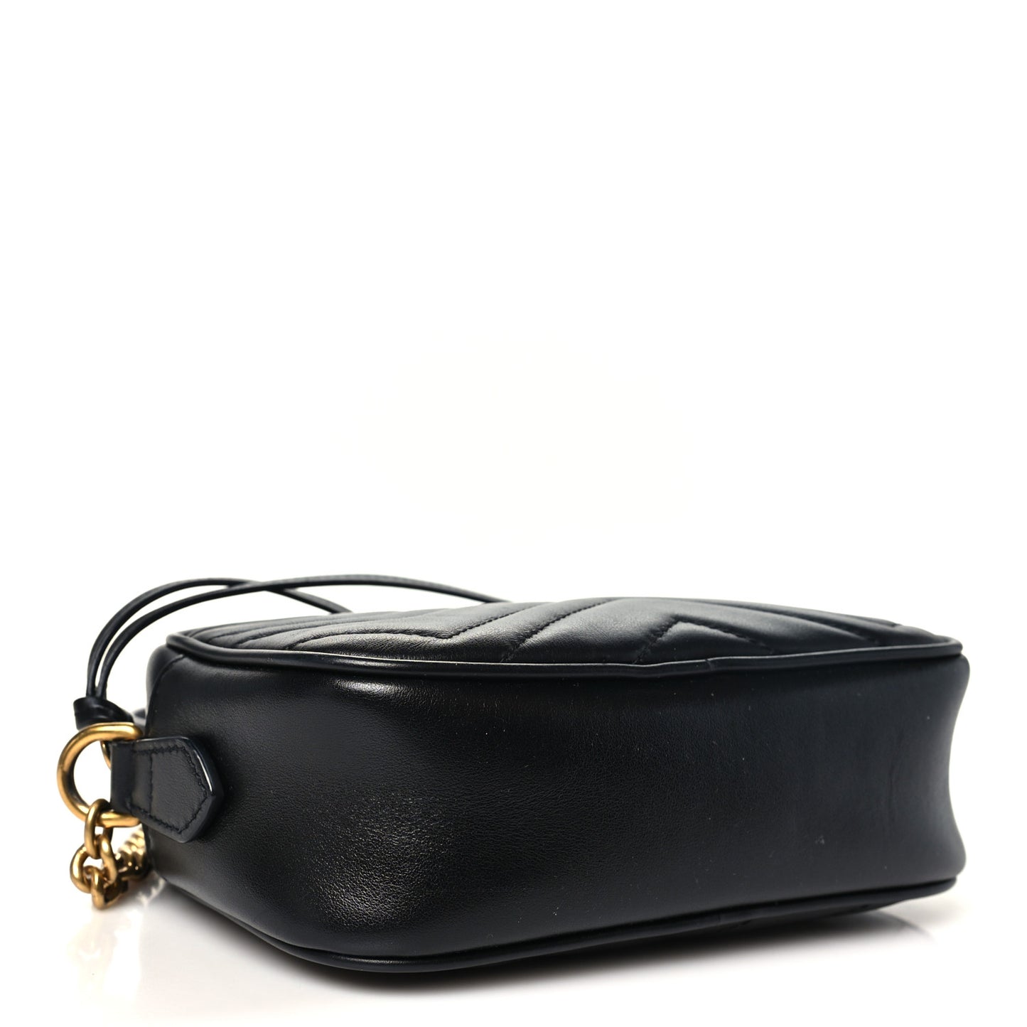 Calfskin Matelasse Mini GG Marmont Chain Shoulder Bag Black