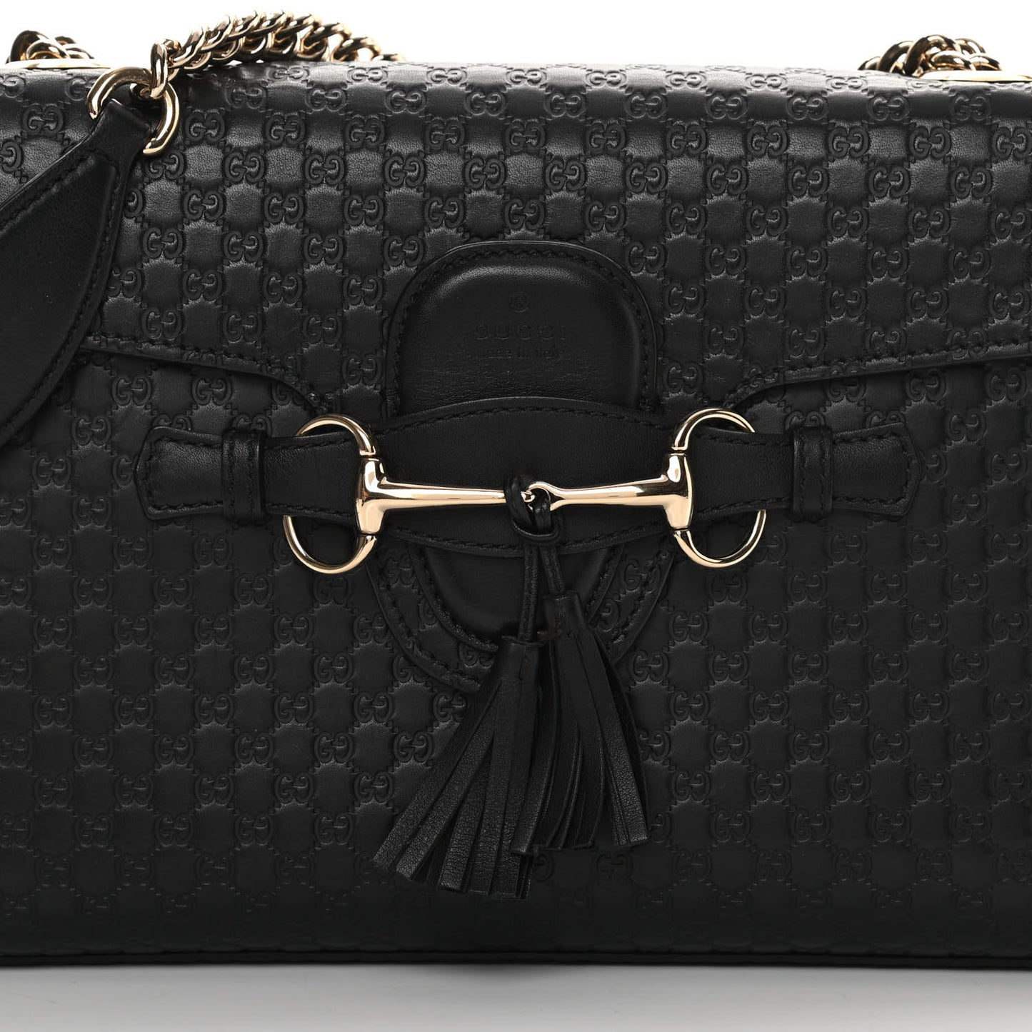 Microguccissima Medium Emily Chain Shoulder Bag Black