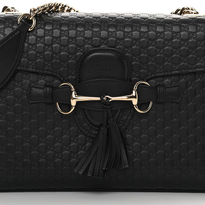 Gucci Microguccissima Medium Emily Chain Shoulder Bag Black 8 of 15