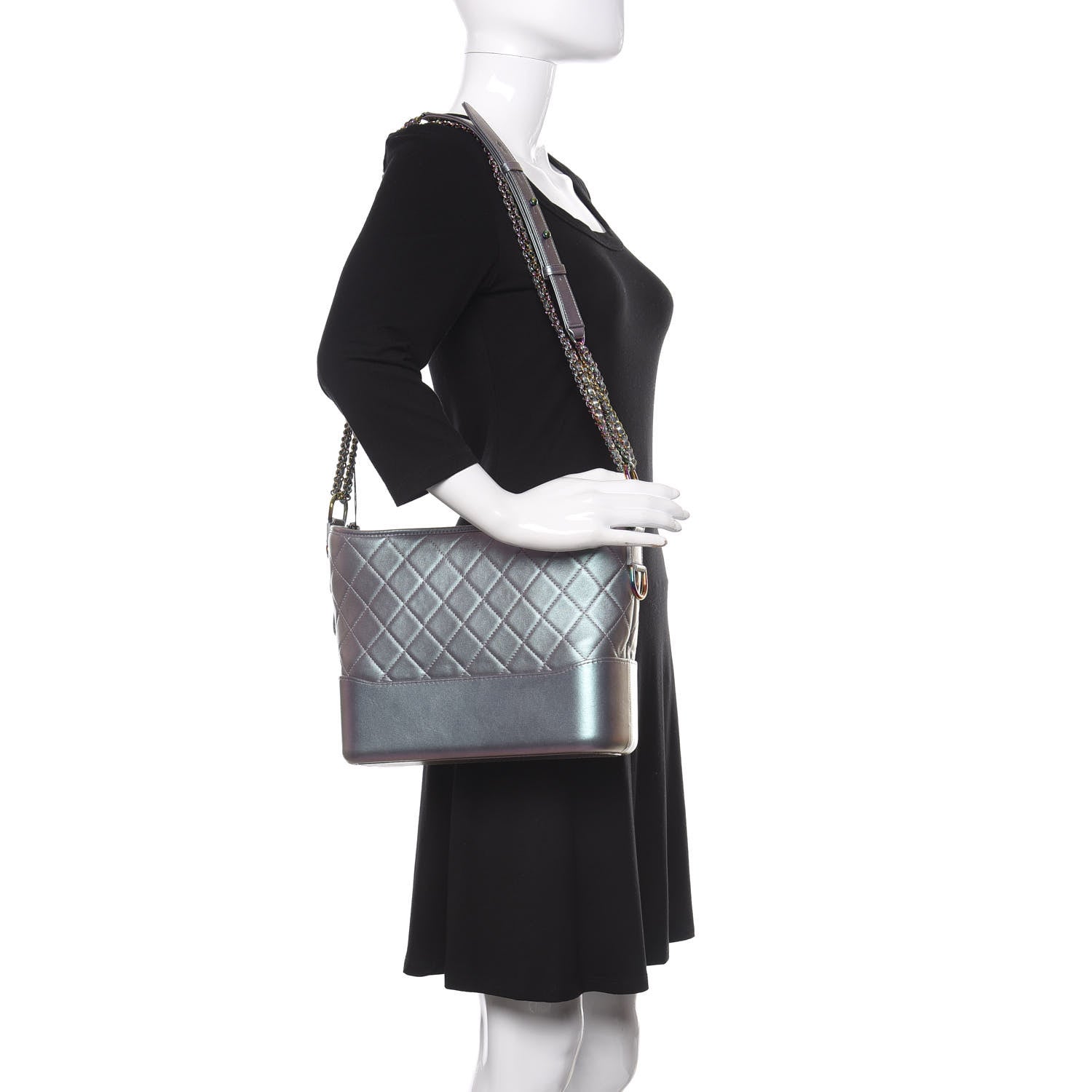 Chanel Iridescent Lambskin Calfskin Quilted Medium Gabrielle Hobo Light Purple 2 of 11