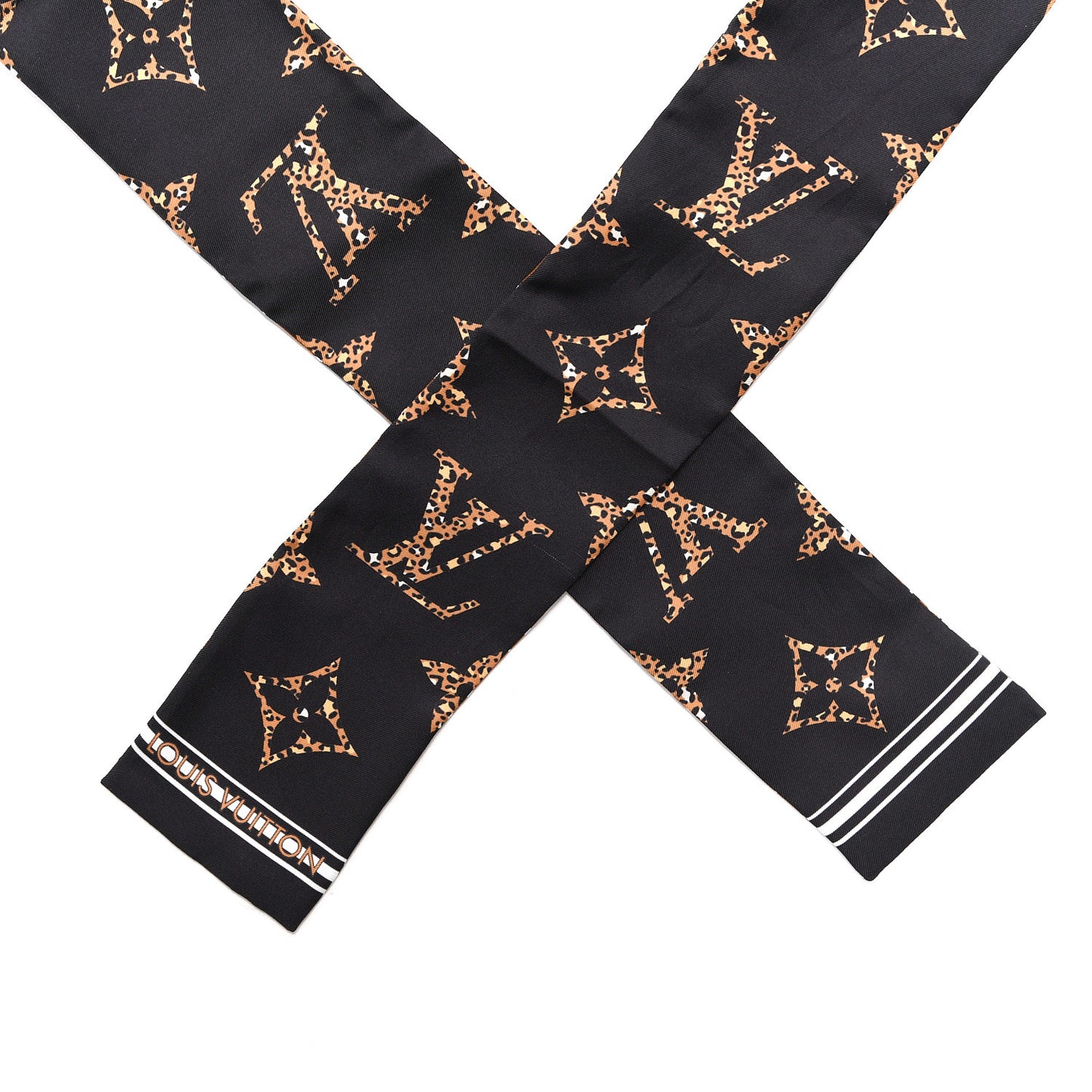 Silk Monogram Giant Jungle Bandeau Black