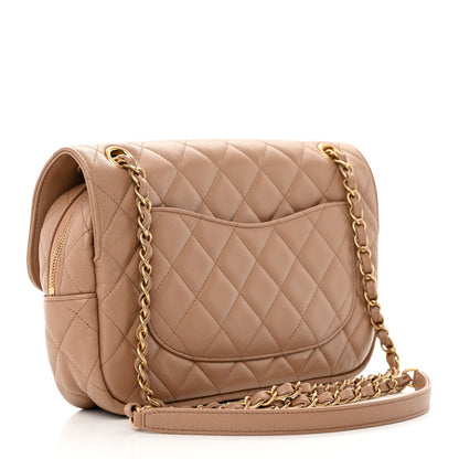 Chanel Caviar Quilted Medium Single Flap Beige 3 of 10