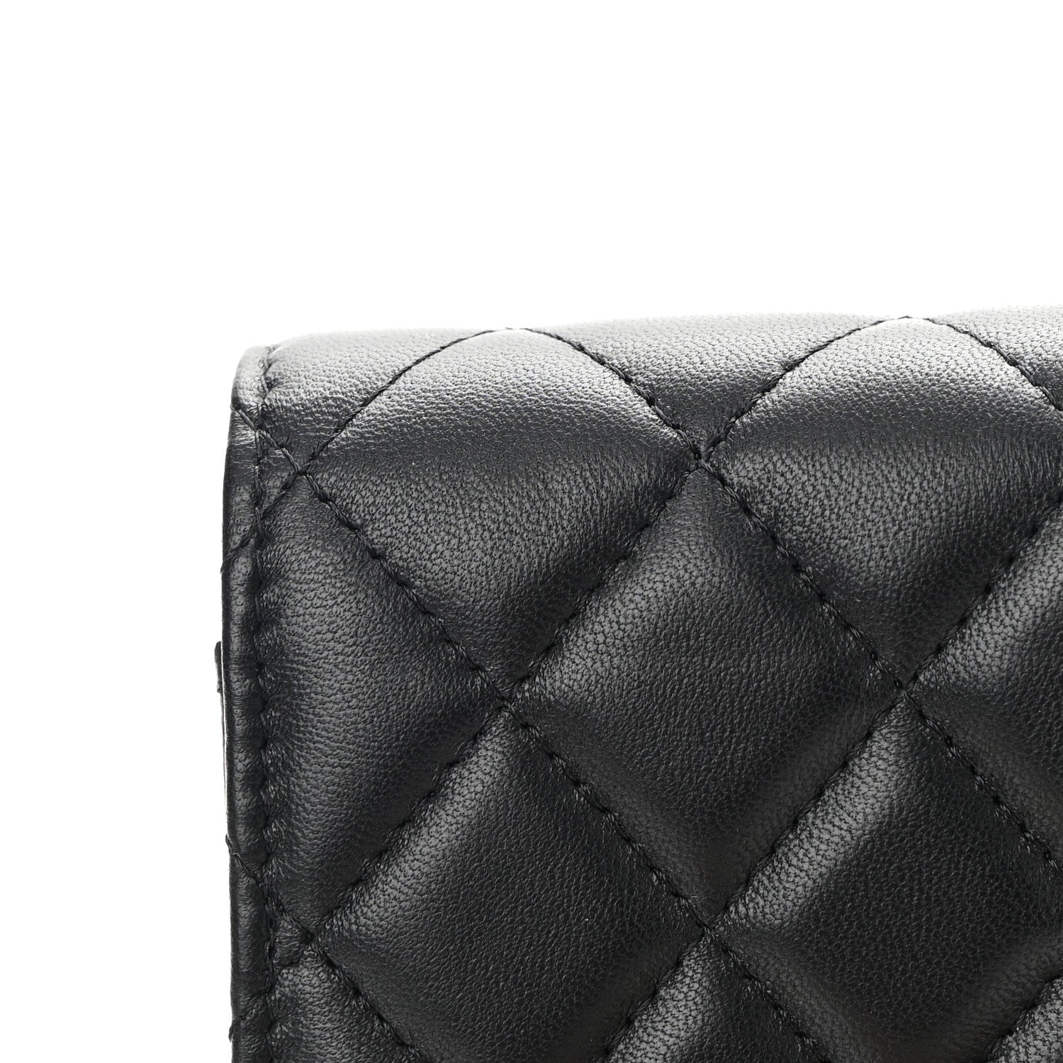 Chanel Lambskin Pearl Crush Quilted Flap Phone Holder With Chain Black 13 of 14